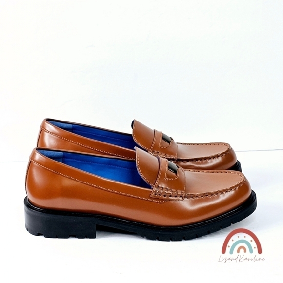 New! Free People Liv Leather Penny Loafers - Picture 6 of 16